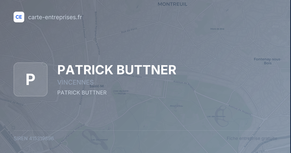 PATRICK BUTTNER — 415319896 — fiche entreprise
