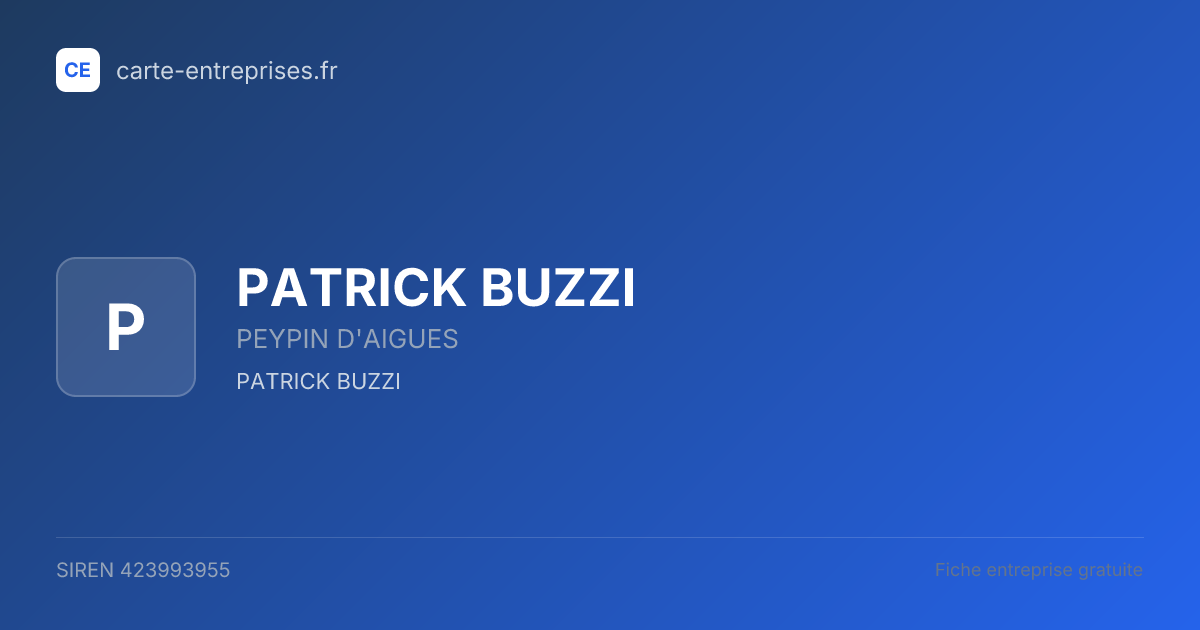 PATRICK BUZZI — 423993955 — fiche entreprise