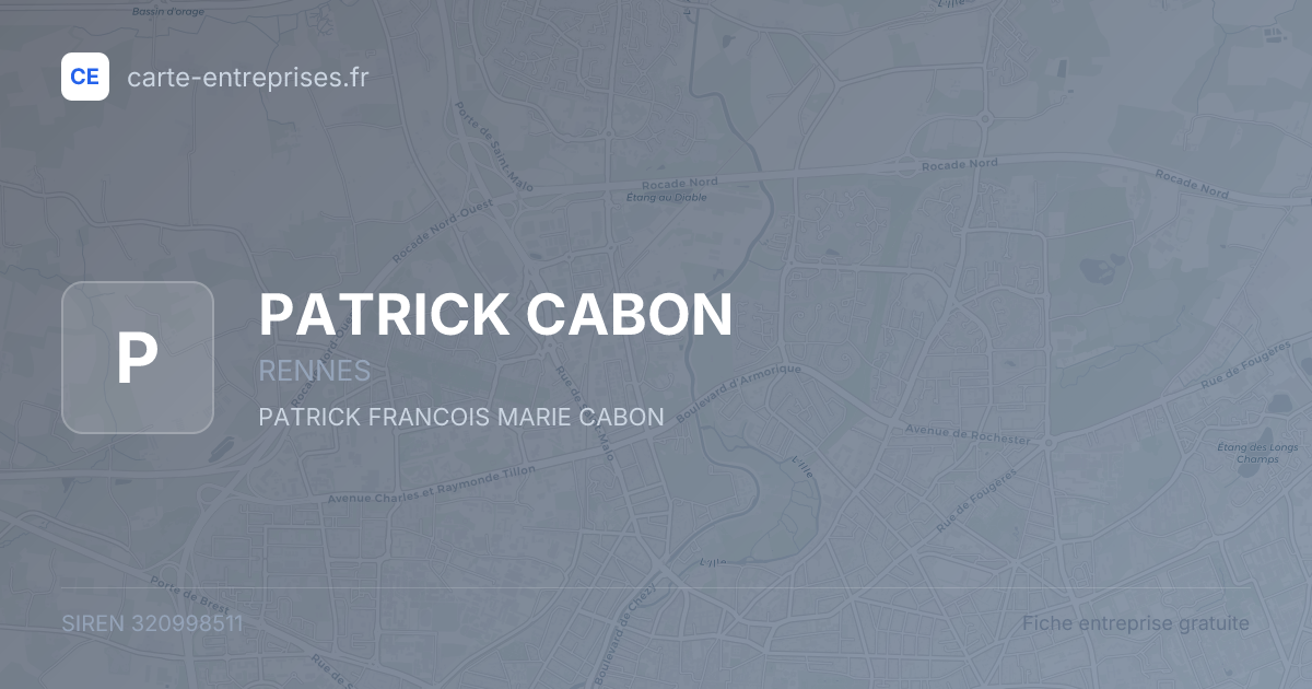PATRICK CABON — 320998511 — fiche entreprise
