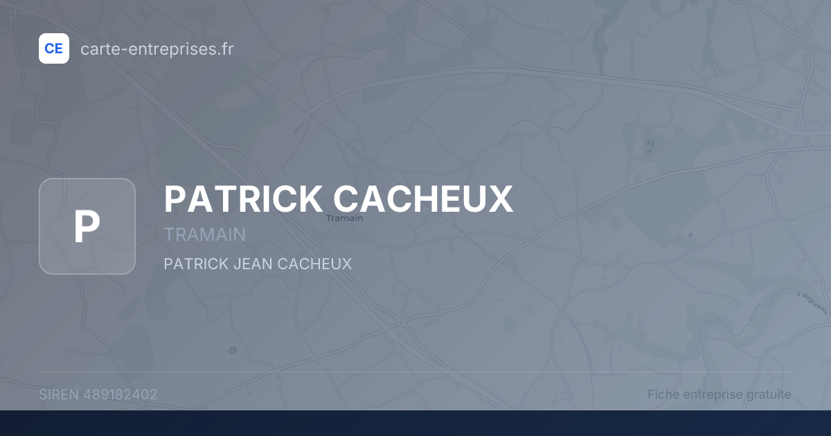 PATRICK CACHEUX — 489182402 — fiche entreprise