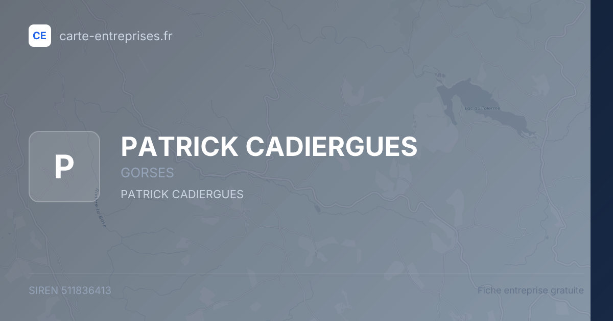 PATRICK CADIERGUES — 511836413 — fiche entreprise