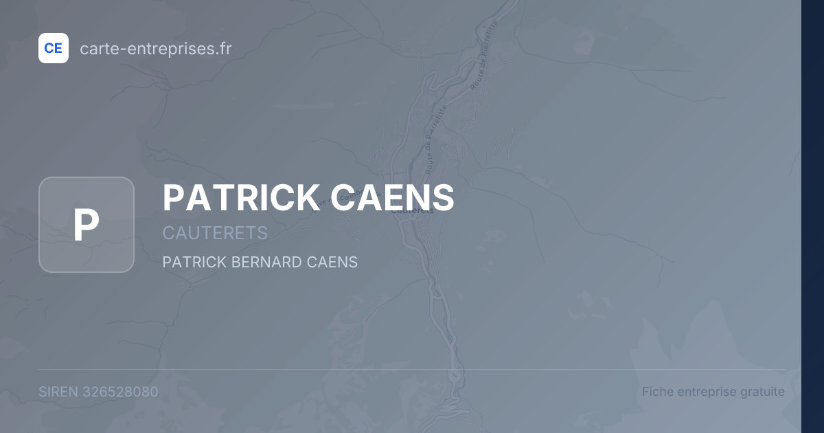PATRICK CAENS — 326528080 — fiche entreprise
