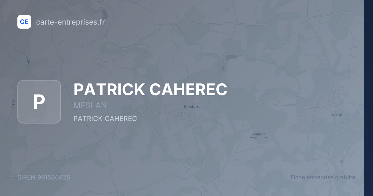 PATRICK CAHEREC — 991586926 — fiche entreprise