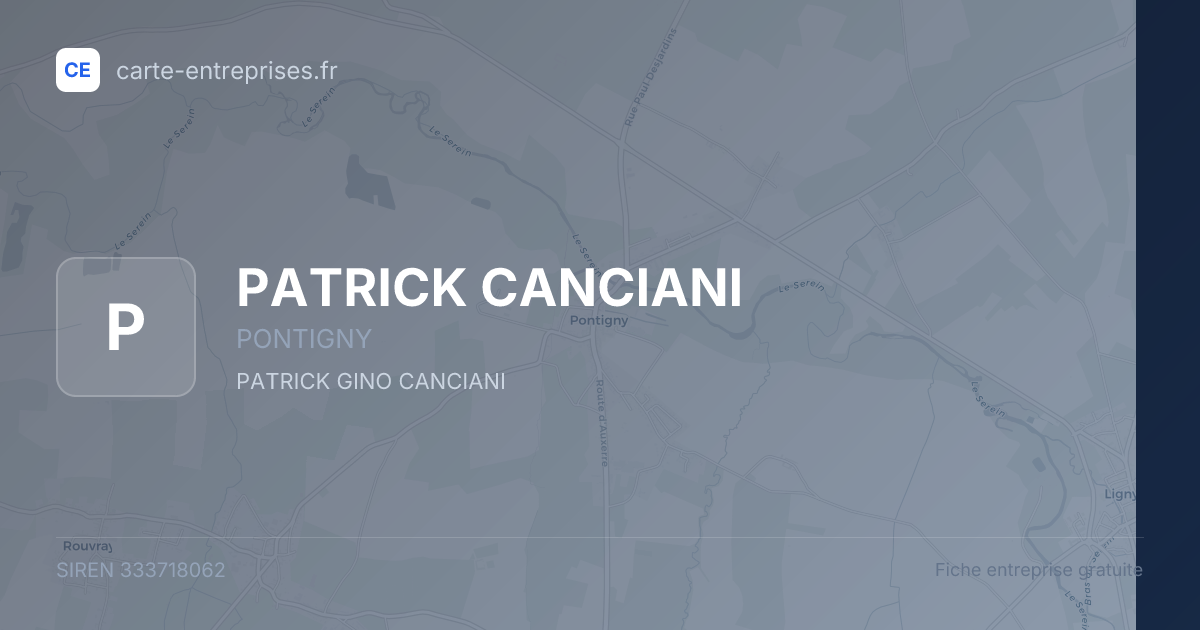PATRICK CANCIANI — 333718062 — fiche entreprise