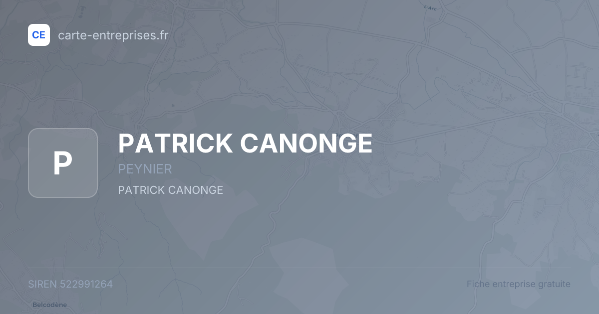 PATRICK CANONGE — 522991264 — fiche entreprise