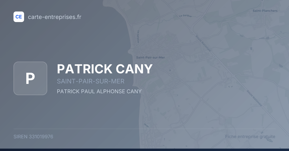PATRICK CANY — 331019976 — fiche entreprise