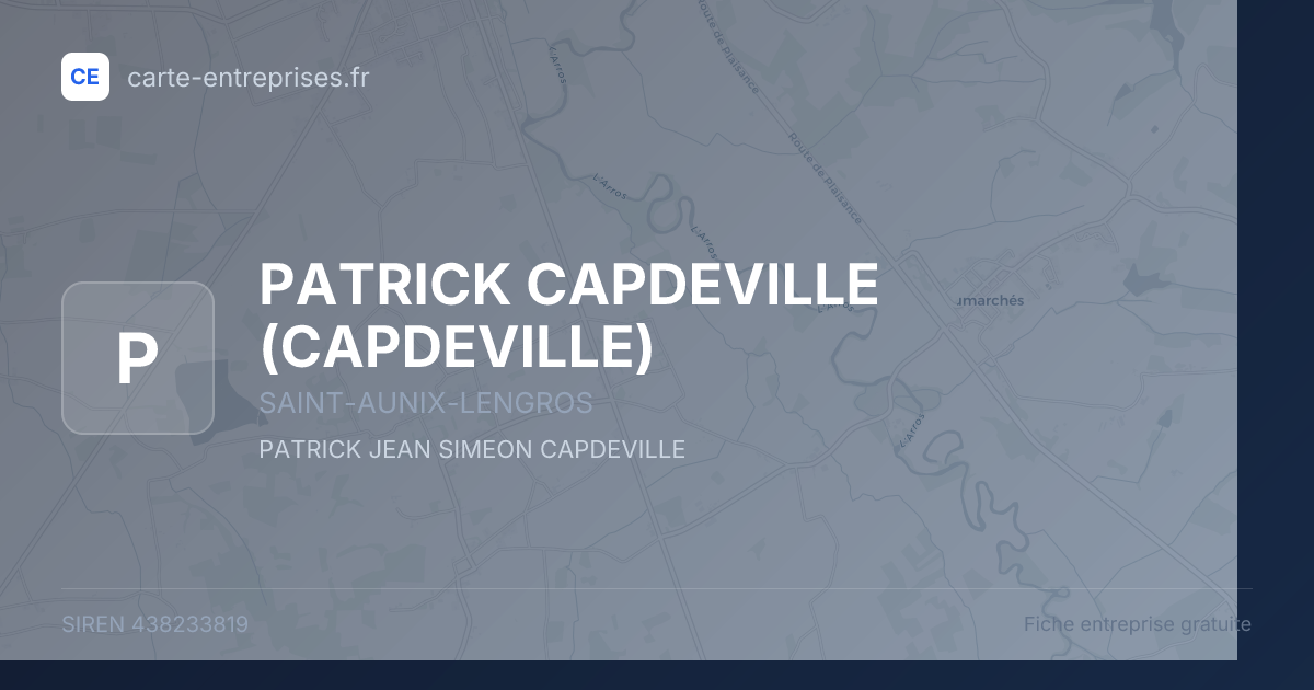 PATRICK CAPDEVILLE (CAPDEVILLE) — 438233819 — fiche entreprise