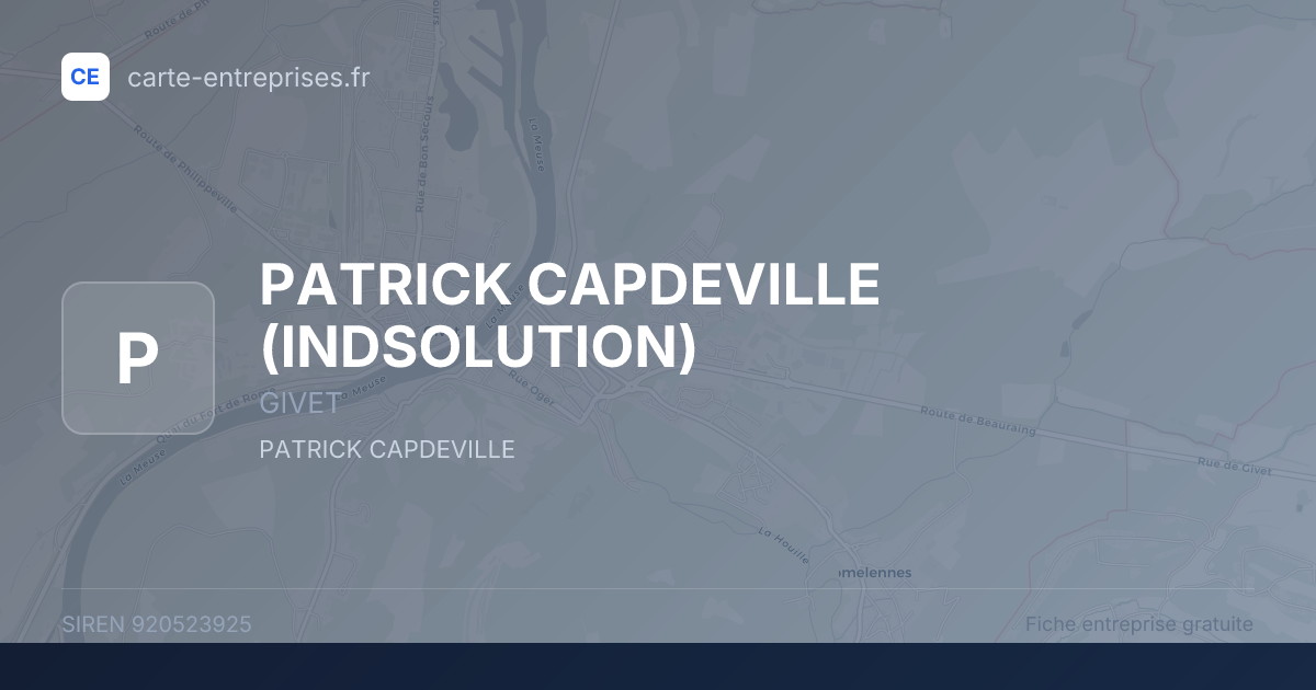 PATRICK CAPDEVILLE (INDSOLUTION) — 920523925 — fiche entreprise