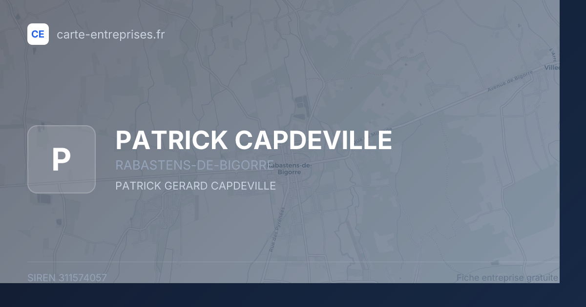 PATRICK CAPDEVILLE — 311574057 — fiche entreprise