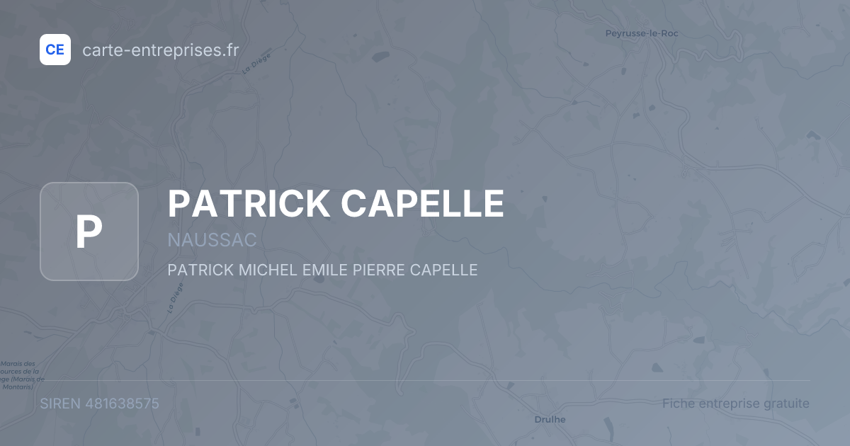 PATRICK CAPELLE — 481638575 — fiche entreprise