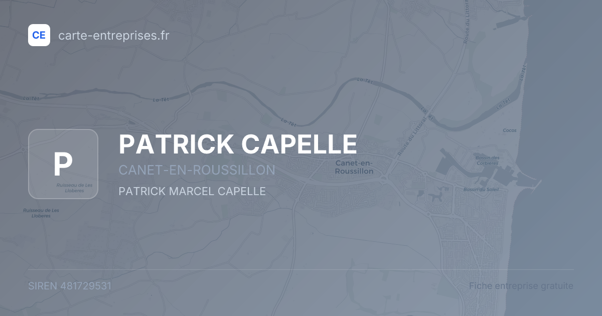 PATRICK CAPELLE — 481729531 — fiche entreprise