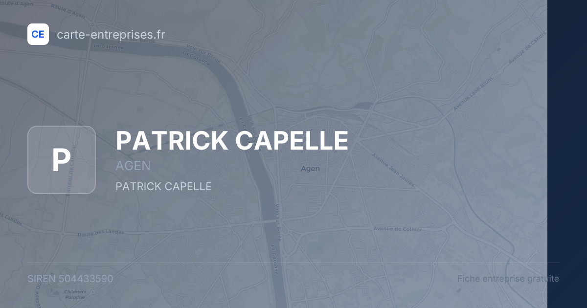 PATRICK CAPELLE — 504433590 — fiche entreprise