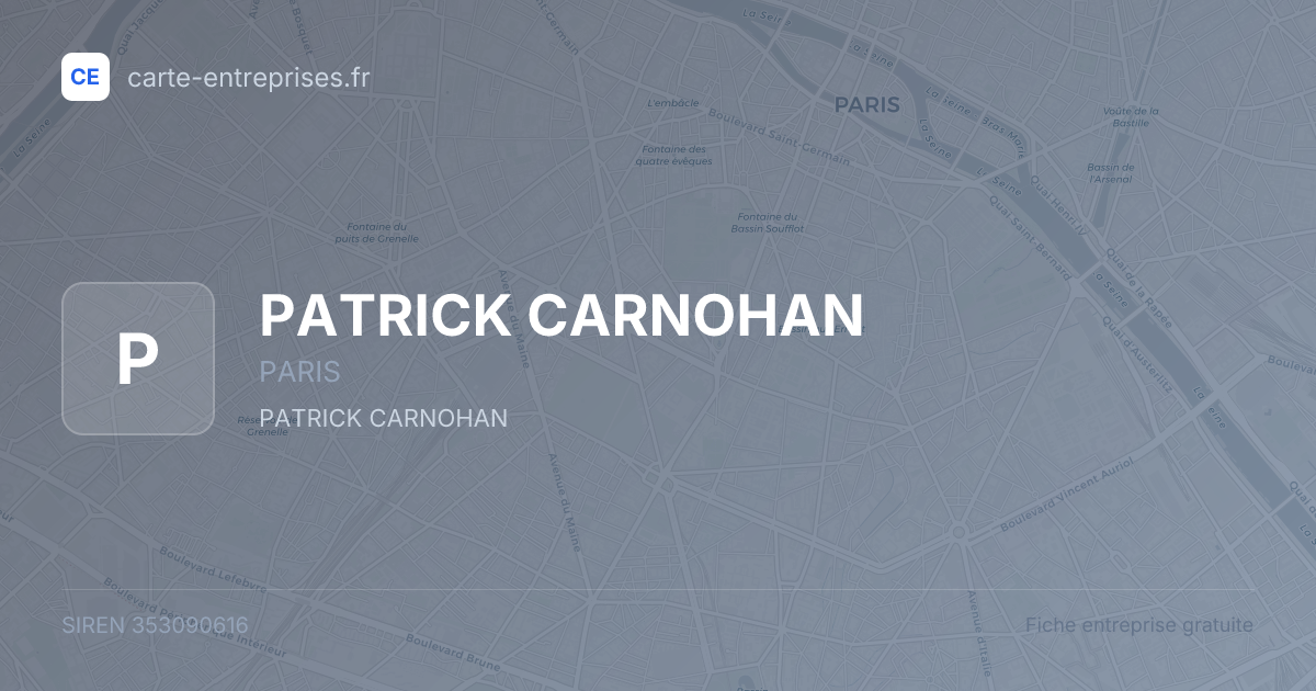 PATRICK CARNOHAN — 353090616 — fiche entreprise