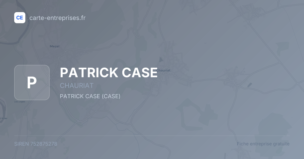 PATRICK CASE — 752875278 — fiche entreprise