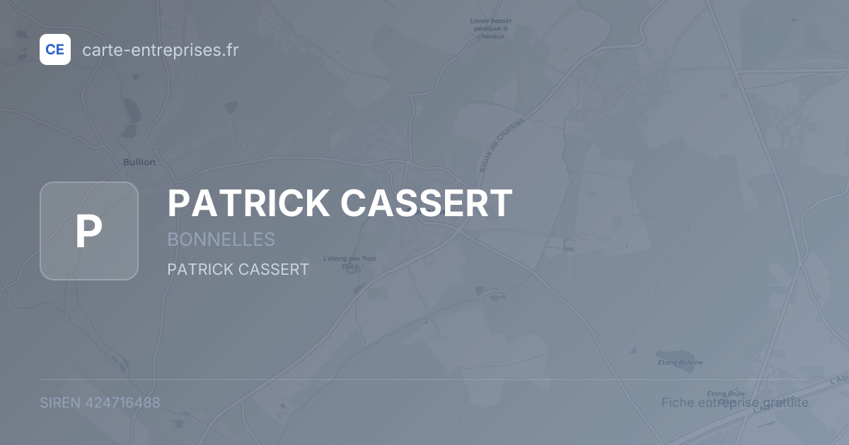 PATRICK CASSERT — 424716488 — fiche entreprise