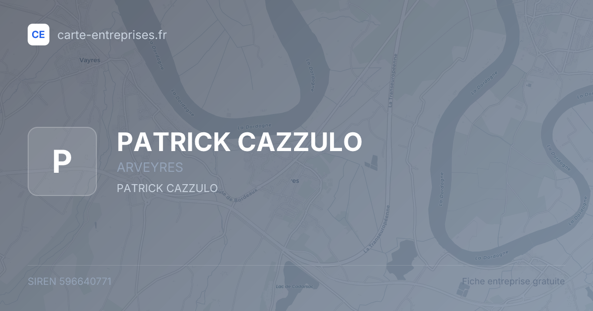 PATRICK CAZZULO — 596640771 — fiche entreprise