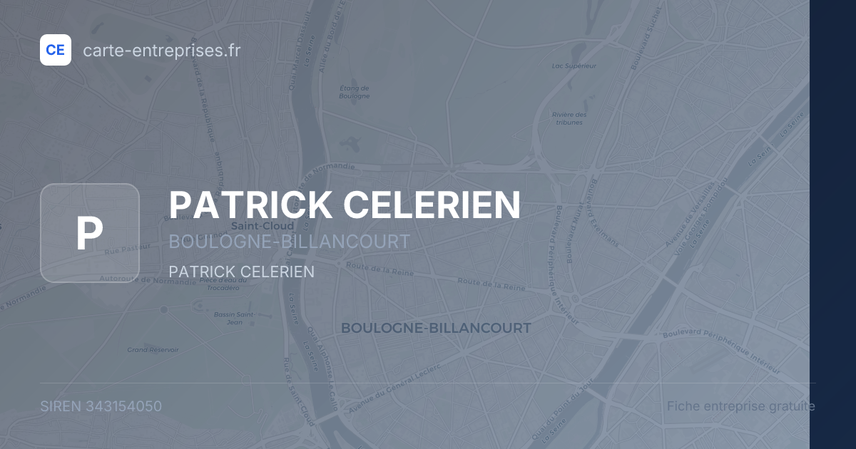 PATRICK CELERIEN — 343154050 — fiche entreprise