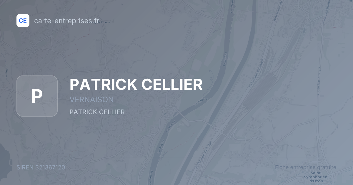PATRICK CELLIER — 321367120 — fiche entreprise
