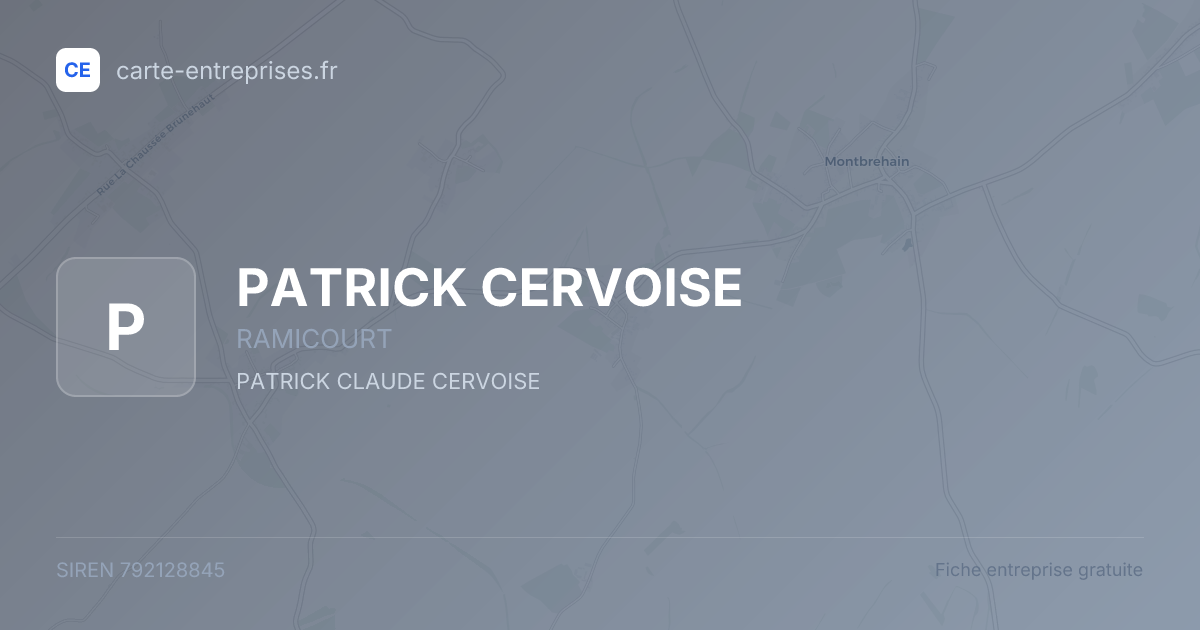 PATRICK CERVOISE — 792128845 — fiche entreprise