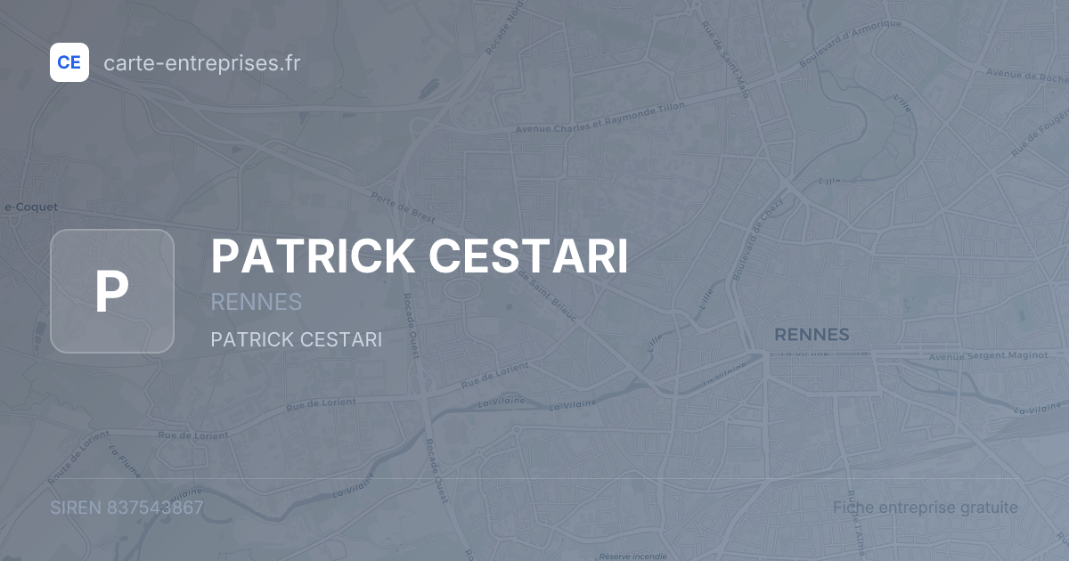 PATRICK CESTARI — 837543867 — fiche entreprise