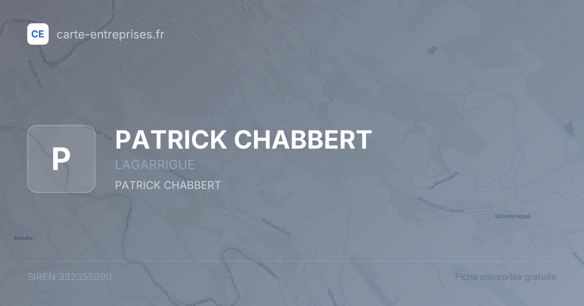 PATRICK CHABBERT — 332355890 — fiche entreprise