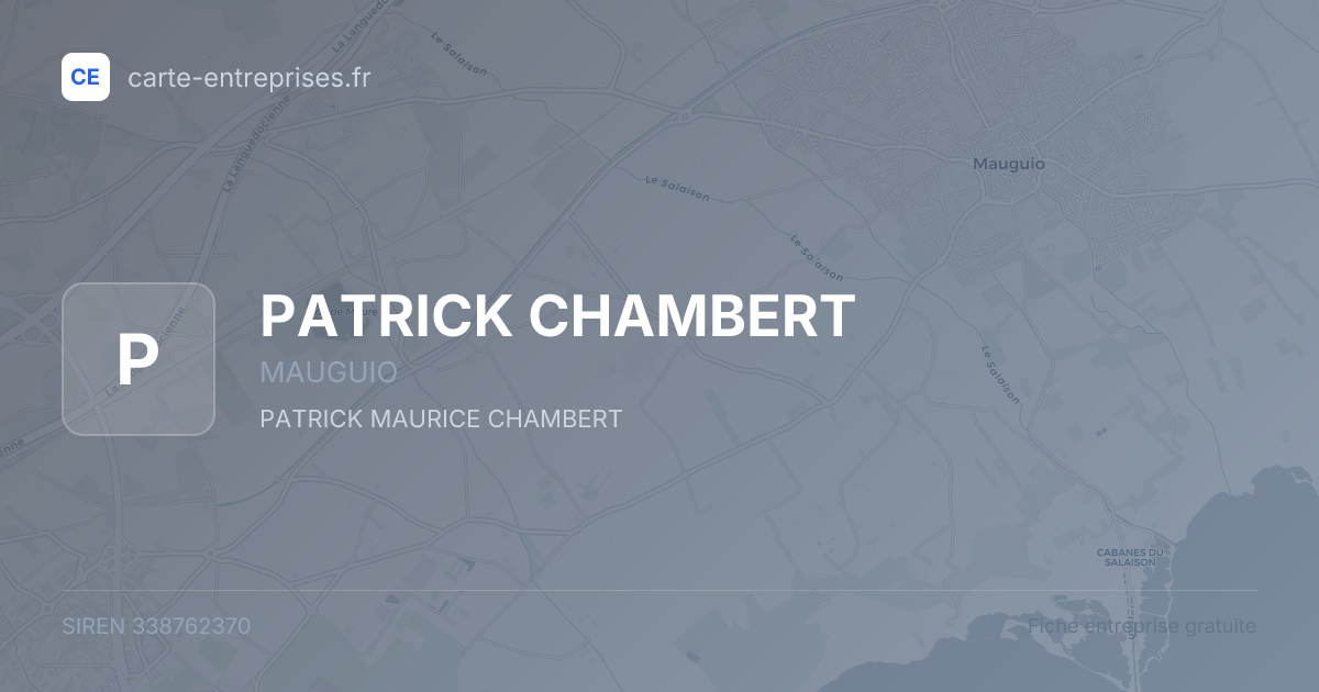 PATRICK CHAMBERT — 338762370 — fiche entreprise