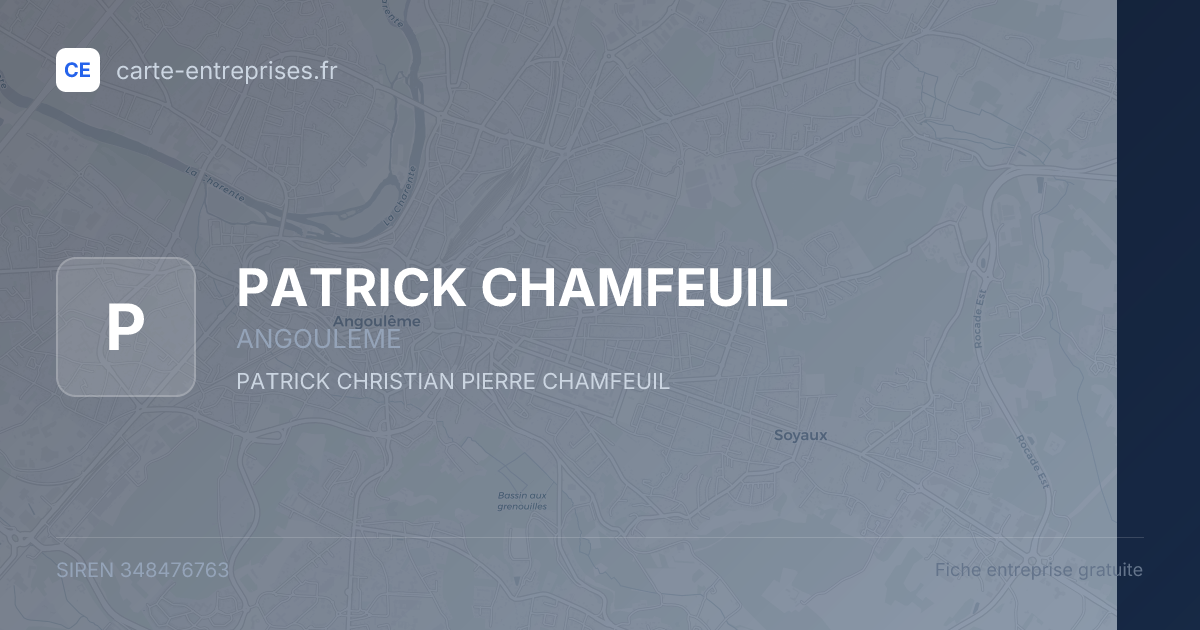 PATRICK CHAMFEUIL — 348476763 — fiche entreprise