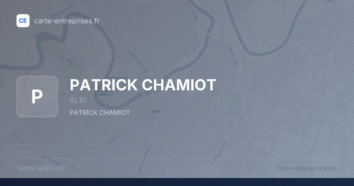 PATRICK CHAMIOT — 381913797 — fiche entreprise
