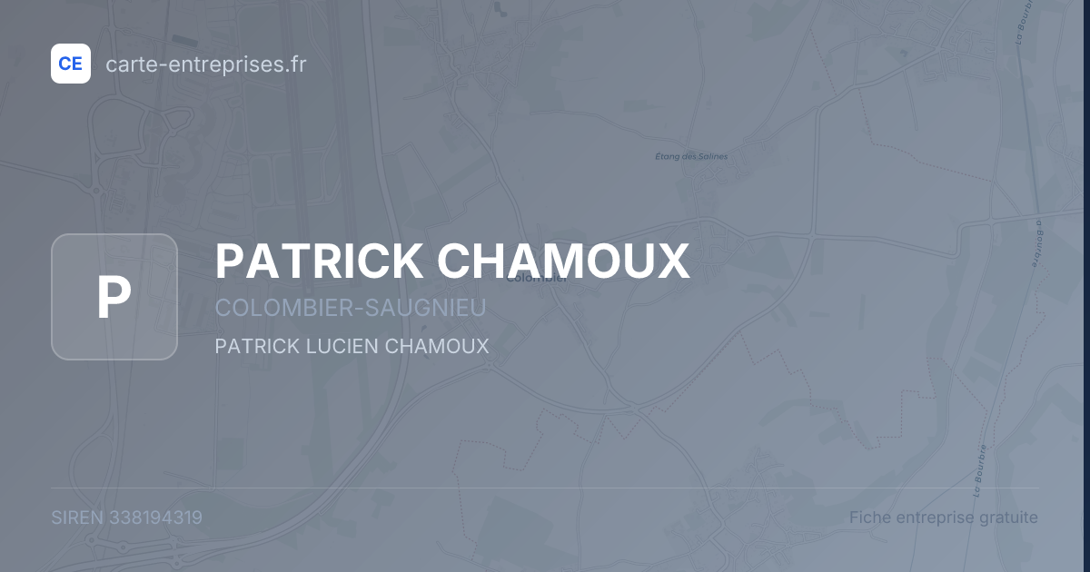 PATRICK CHAMOUX — 338194319 — fiche entreprise