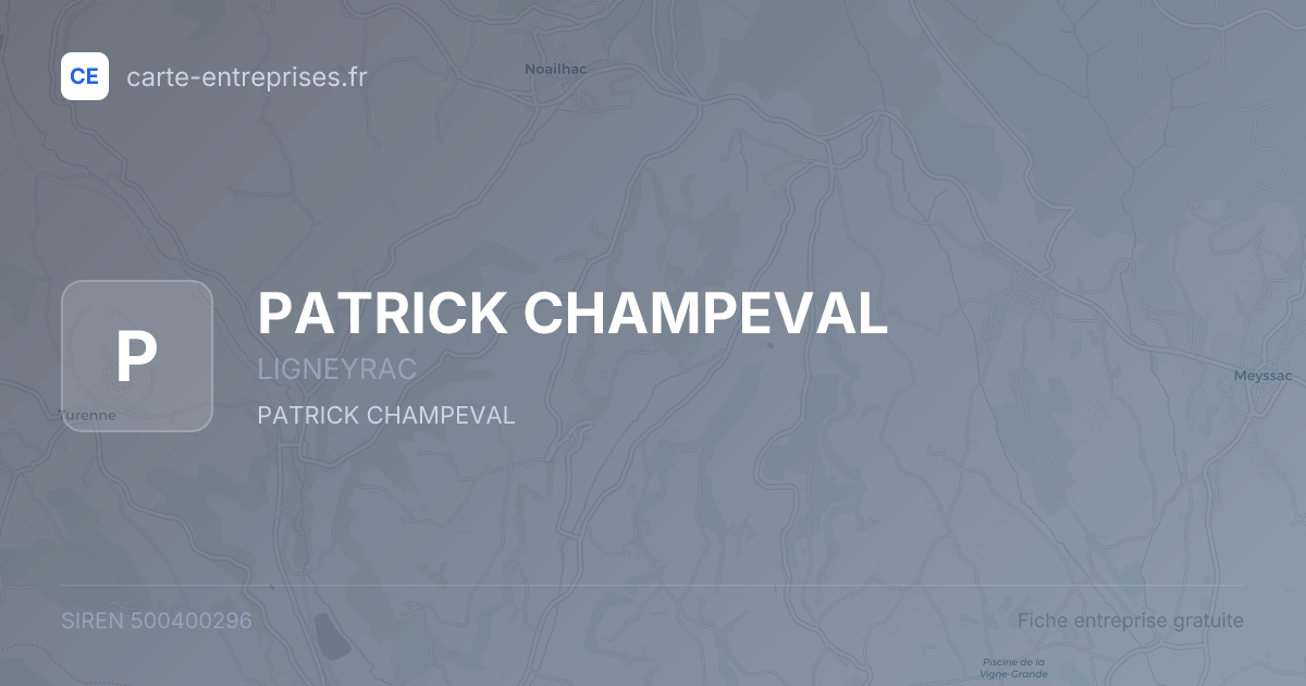 PATRICK CHAMPEVAL — 500400296 — fiche entreprise