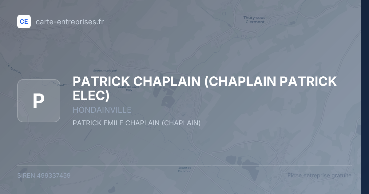 PATRICK CHAPLAIN (CHAPLAIN PATRICK ELEC) — 499337459 — fiche entreprise