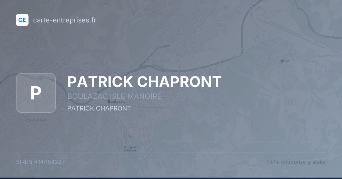 PATRICK CHAPRONT — 414484287 — fiche entreprise