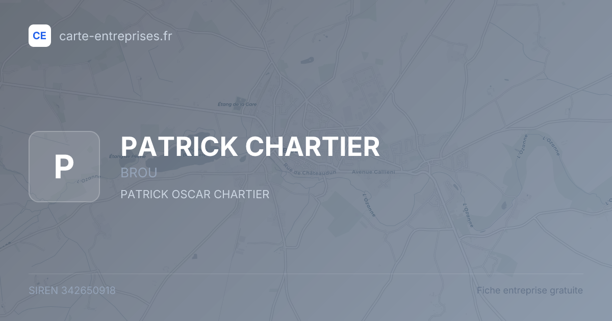 PATRICK CHARTIER — 342650918 — fiche entreprise