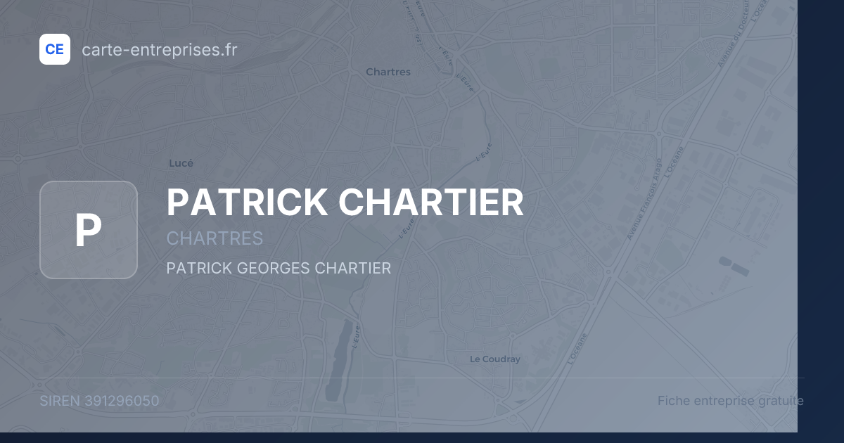 PATRICK CHARTIER — 391296050 — fiche entreprise