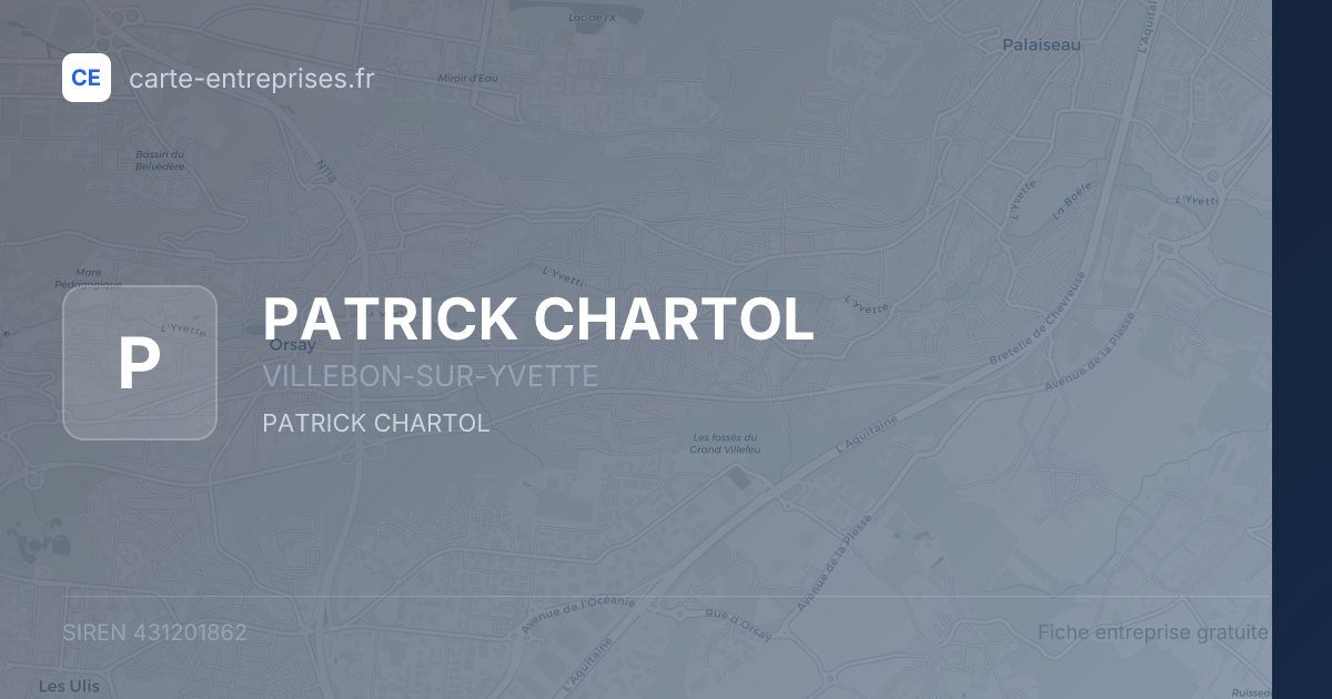 PATRICK CHARTOL — 431201862 — fiche entreprise