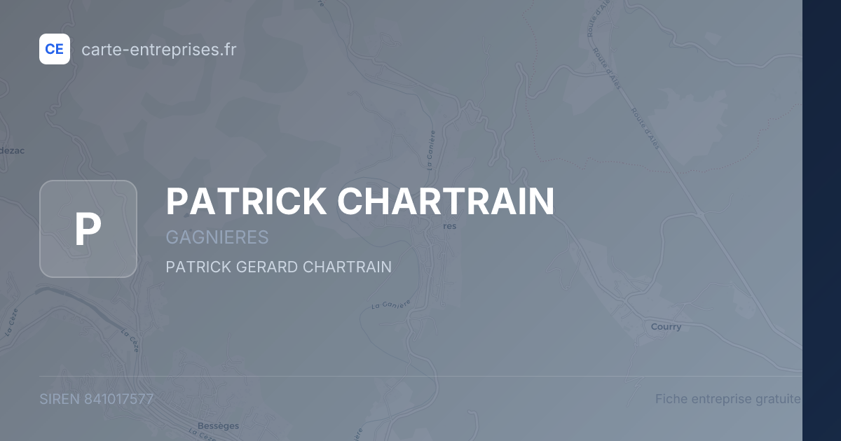 PATRICK CHARTRAIN — 841017577 — fiche entreprise
