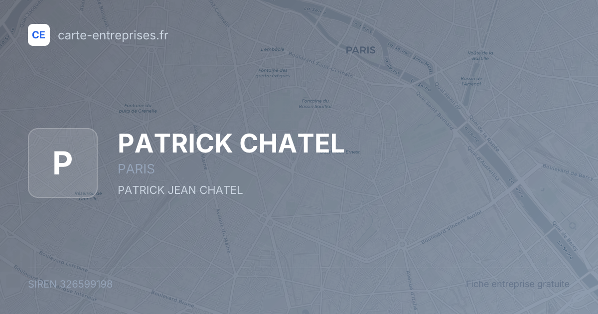 PATRICK CHATEL — 326599198 — fiche entreprise