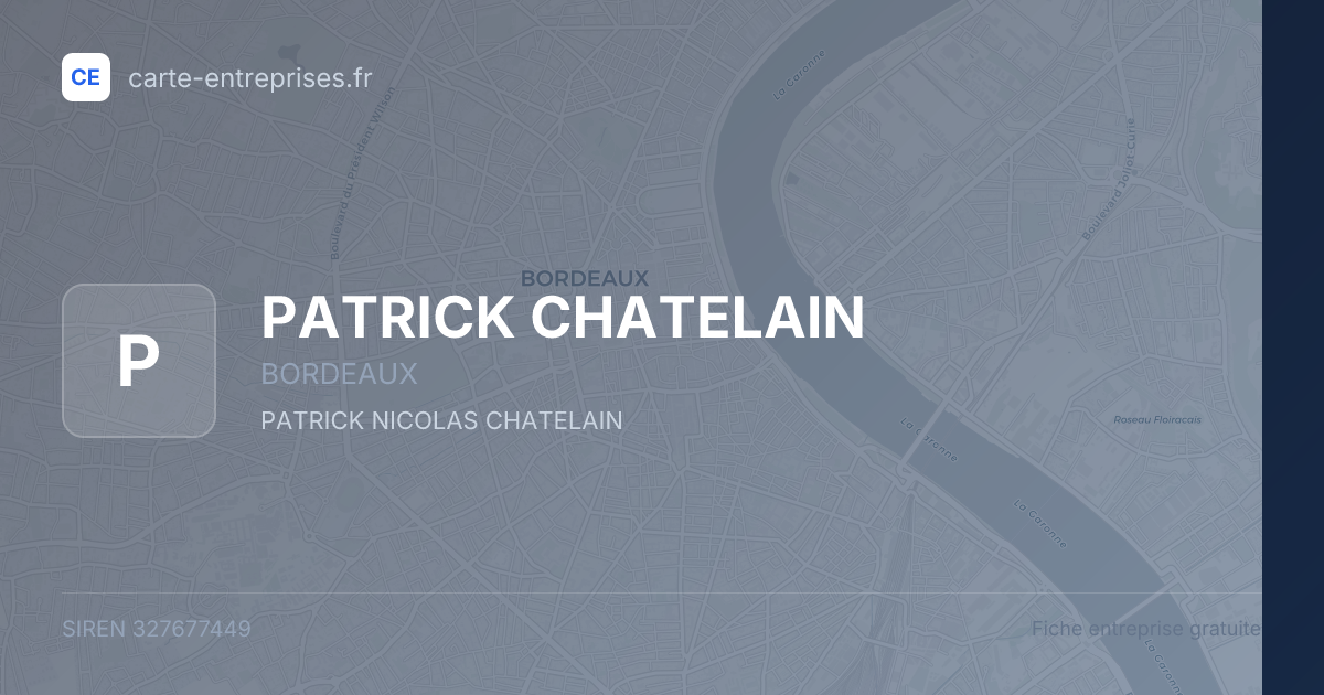PATRICK CHATELAIN — 327677449 — fiche entreprise