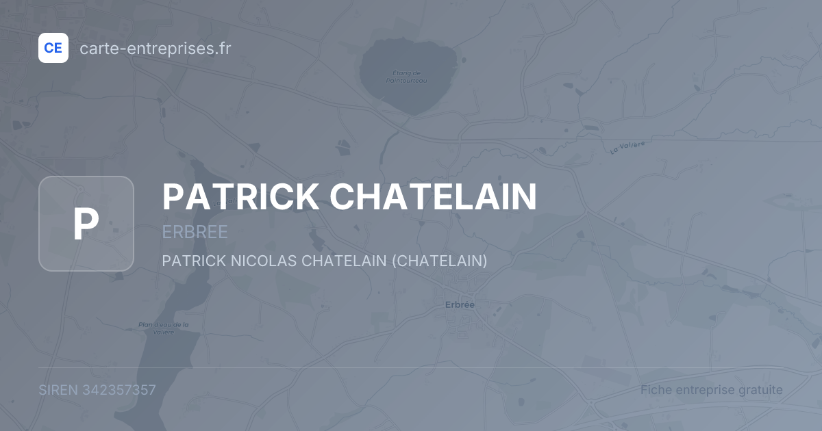 PATRICK CHATELAIN — 342357357 — fiche entreprise