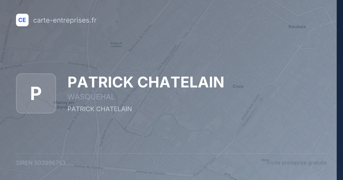 PATRICK CHATELAIN — 503996753 — fiche entreprise