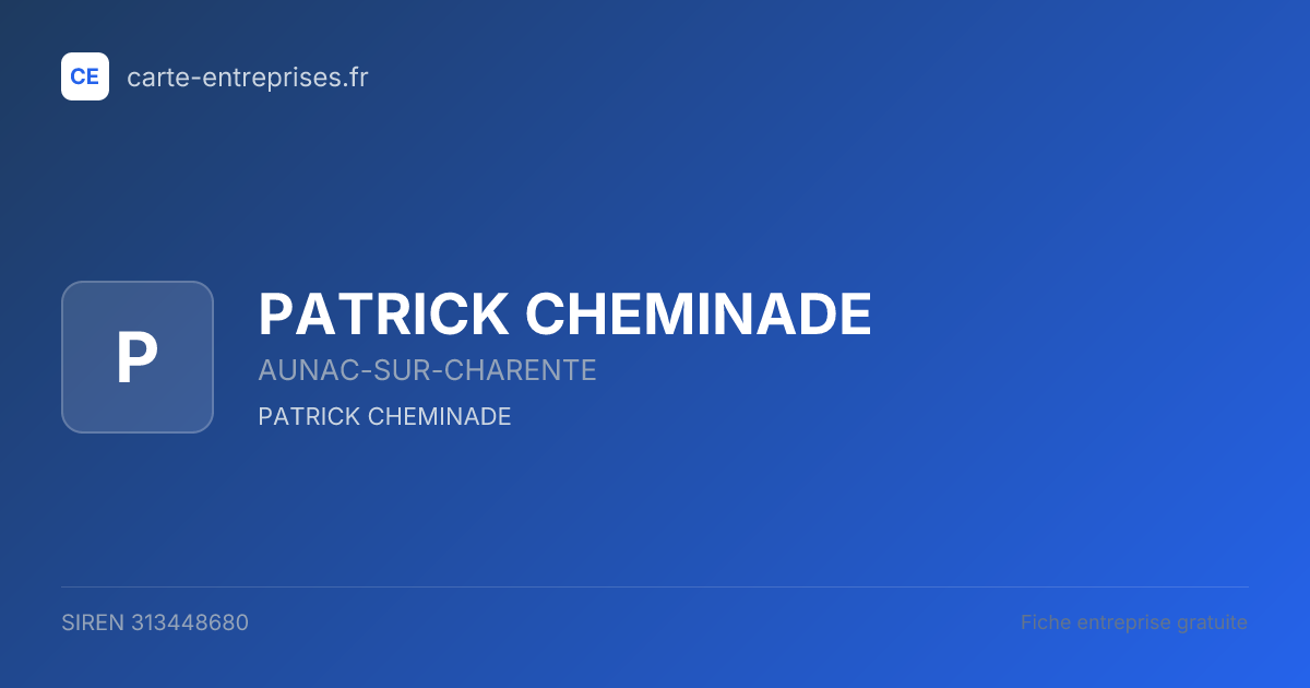 PATRICK CHEMINADE — 313448680 — fiche entreprise