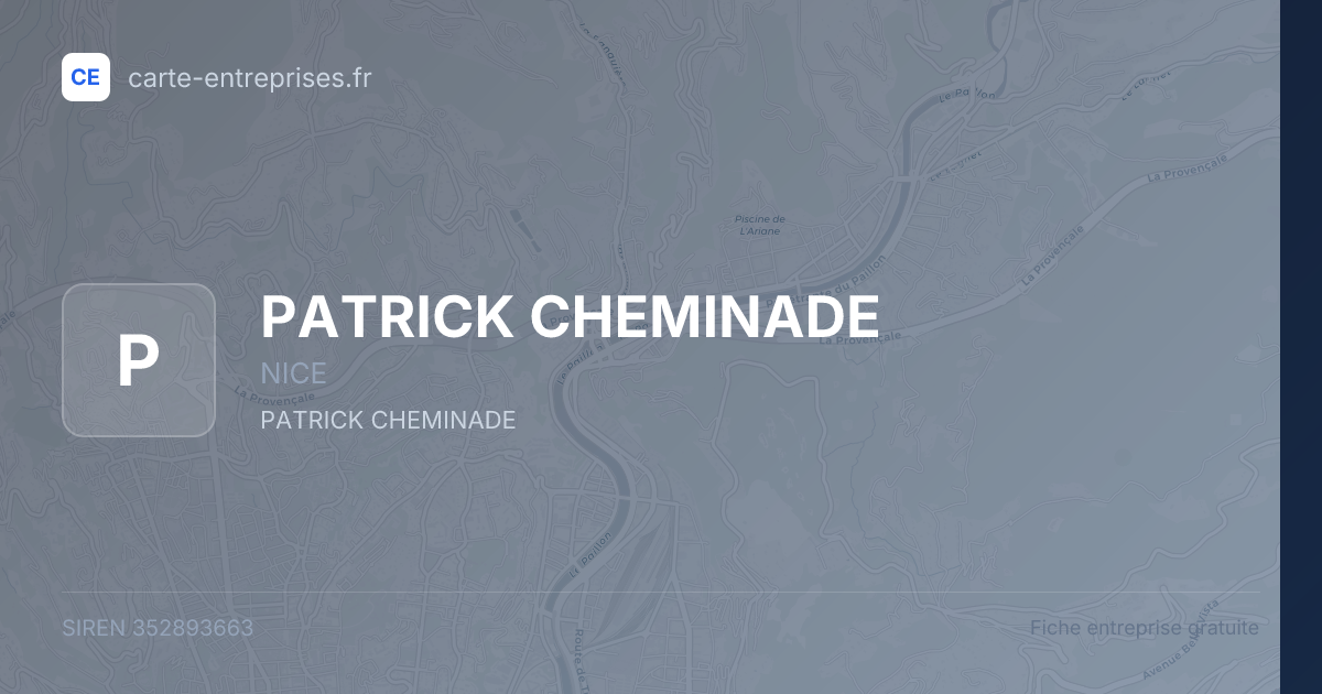 PATRICK CHEMINADE — 352893663 — fiche entreprise