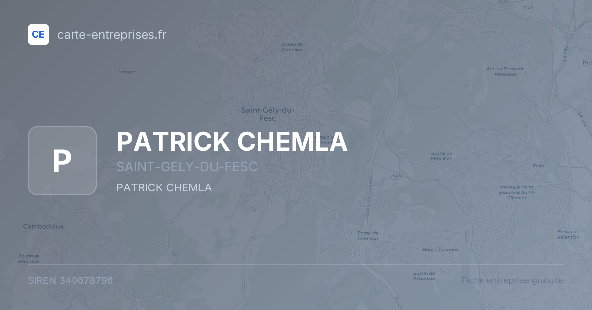 PATRICK CHEMLA — 340678796 — fiche entreprise