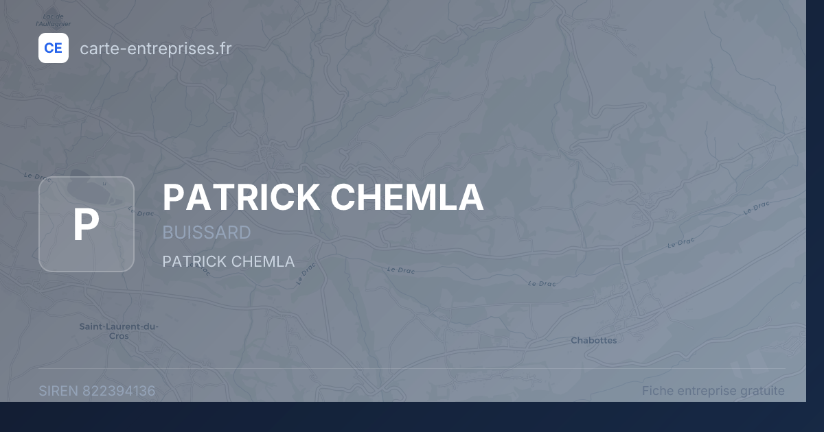 PATRICK CHEMLA — 822394136 — fiche entreprise