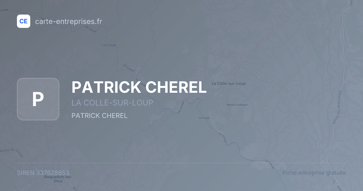 PATRICK CHEREL — 337628853 — fiche entreprise