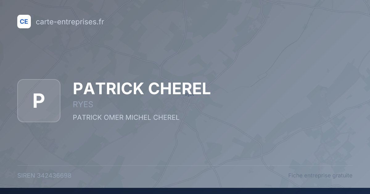 PATRICK CHEREL — 342436698 — fiche entreprise