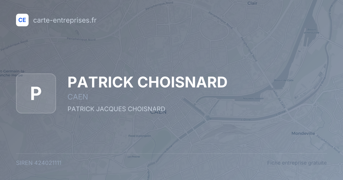 PATRICK CHOISNARD — 424021111 — fiche entreprise