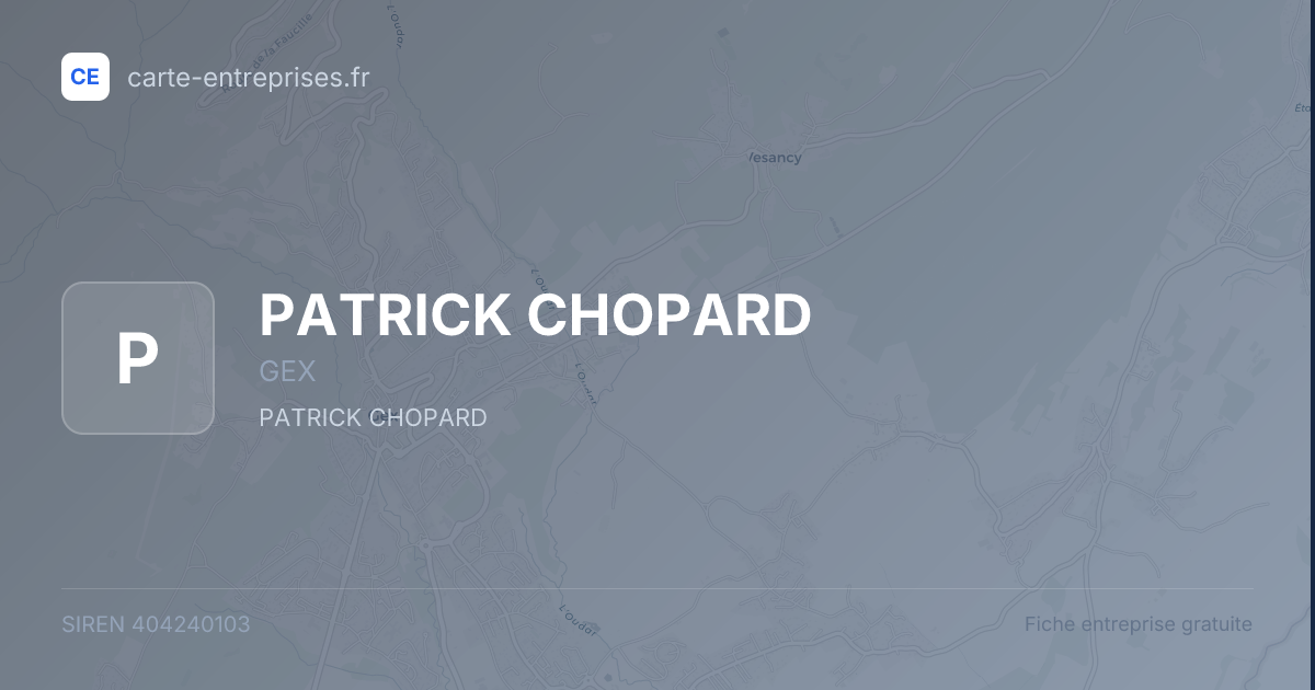 PATRICK CHOPARD — 404240103 — fiche entreprise