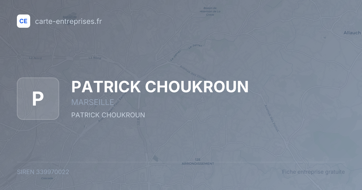 PATRICK CHOUKROUN — 339970022 — fiche entreprise