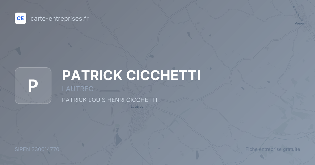 PATRICK CICCHETTI — 330014770 — fiche entreprise
